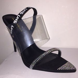 Black Rhinestone Sandals